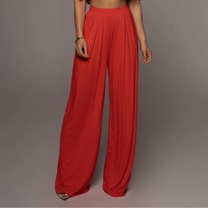 Red Wide Leg Pants